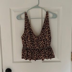 Kortni Jeane, V neck, Peplum, swim top, size M